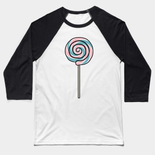 Fun Swirl Lolly Pop Cartoon Style Illustration Baseball T-Shirt